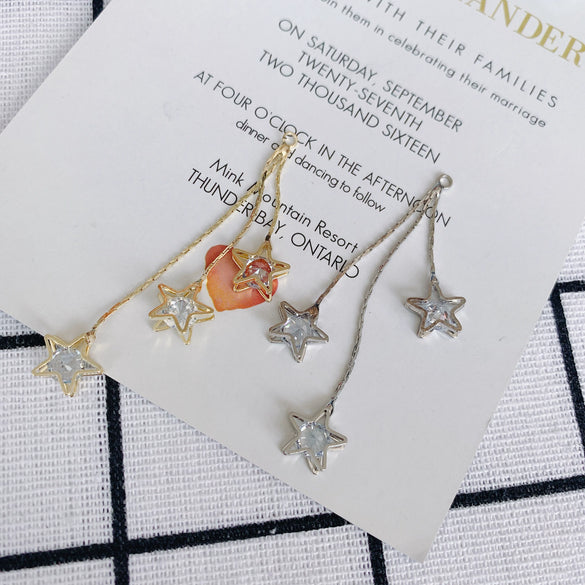 Wholesale Alloy Inlaid Star Earrings Jewelry Accessories With Electroplating