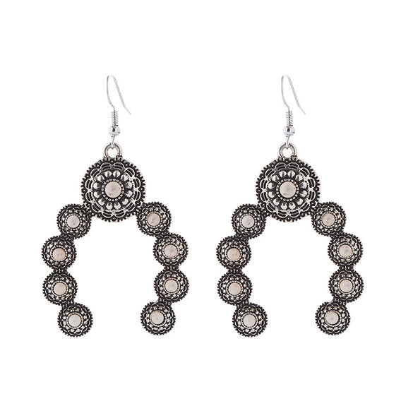 Wholesale Alloy Inlaid Turquoise Geometric Creative Exaggerated Women's Earrings