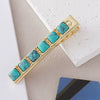 Wholesale Alloy Inlaid Women's Retro Simple Temperament Bangs Clip Hair Accessories Turquoise Bohemian Style
