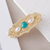 Wholesale Alloy Inlaid Women's Retro Simple Temperament Bangs Clip Hair Accessories Turquoise Bohemian Style