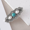 Wholesale Alloy Inlaid Women's Retro Simple Temperament Bangs Clip Hair Accessories Turquoise Bohemian Style