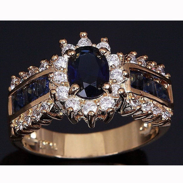Wholesale Alloy Inlaid Zircon Ring With Flower Pattern And Electroplating Treatment For Women