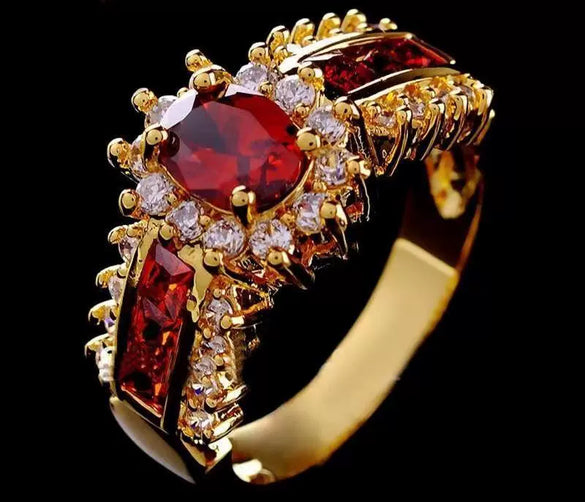 Wholesale Alloy Inlaid Zircon Ring With Flower Pattern And Electroplating Treatment For Women