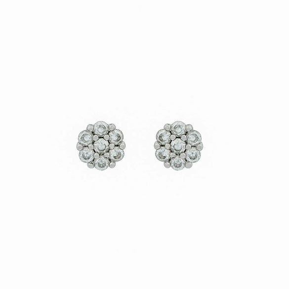 Wholesale Alloy Inlaid Zirconium Flower Electroplated Women's Earrings