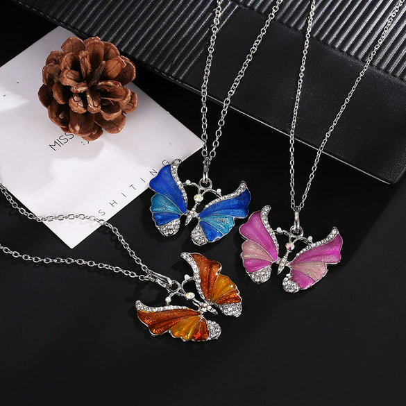 Wholesale Alloy Insects Style Electroplating Butterfly Necklace For Women