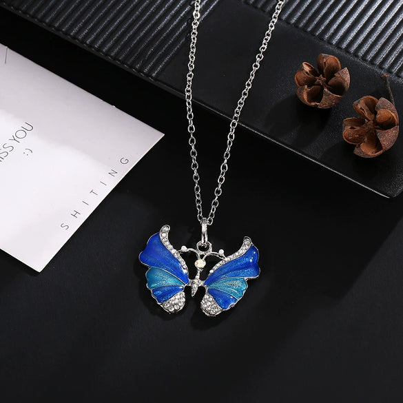 Wholesale Alloy Insects Style Electroplating Butterfly Necklace For Women