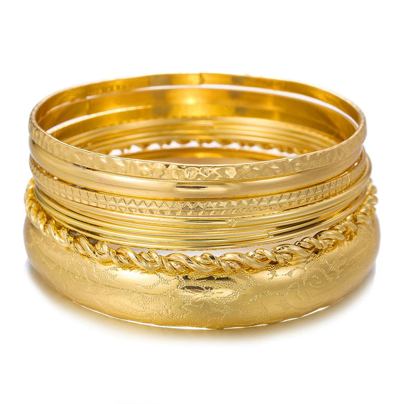 Wholesale Alloy Iron Geometric Style Electroplated Stacked Unisex Bracelet