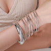 Wholesale Alloy Iron Geometric Style Electroplated Stacked Unisex Bracelet