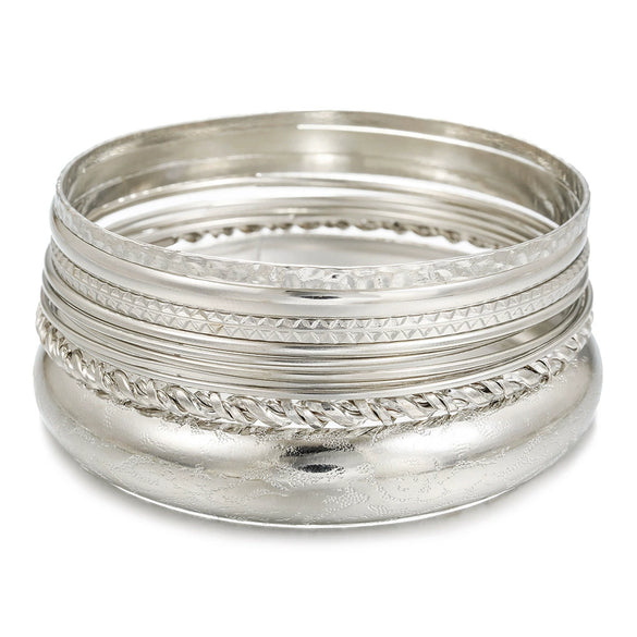 Wholesale Alloy Iron Geometric Style Electroplated Stacked Unisex Bracelet
