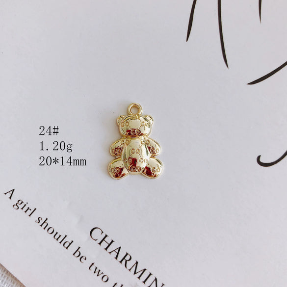 Wholesale Alloy Jewelry Accessories Electroplated With Small Bear Robot Shapes For Earrings And Necklace