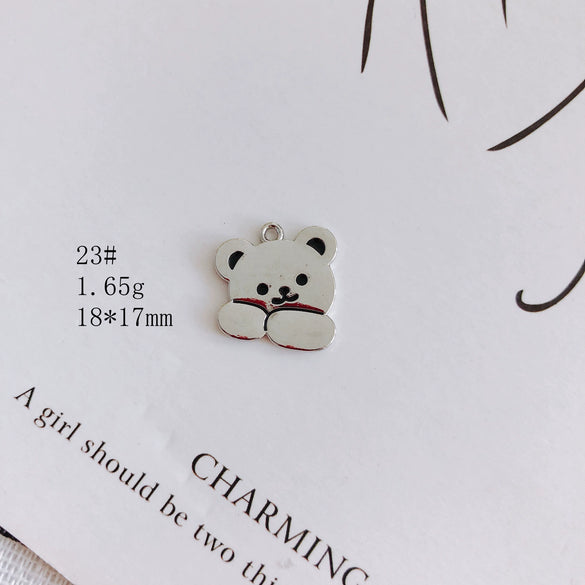 Wholesale Alloy Jewelry Accessories Electroplated With Small Bear Robot Shapes For Earrings And Necklace
