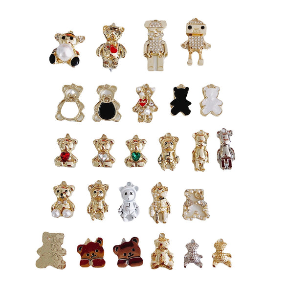 Wholesale Alloy Jewelry Accessories Electroplated With Small Bear Robot Shapes For Earrings And Necklace