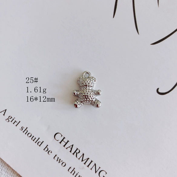 Wholesale Alloy Jewelry Accessories Electroplated With Small Bear Robot Shapes For Earrings And Necklace