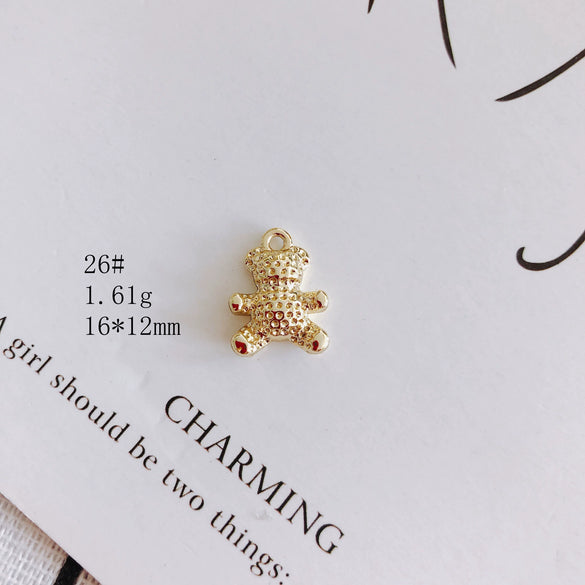 Wholesale Alloy Jewelry Accessories Electroplated With Small Bear Robot Shapes For Earrings And Necklace