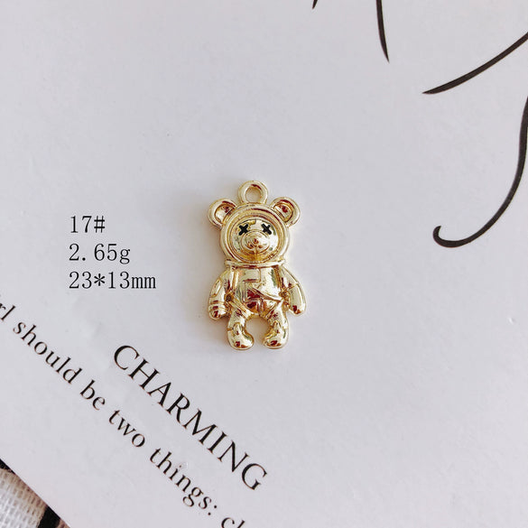 Wholesale Alloy Jewelry Accessories Electroplated With Small Bear Robot Shapes For Earrings And Necklace