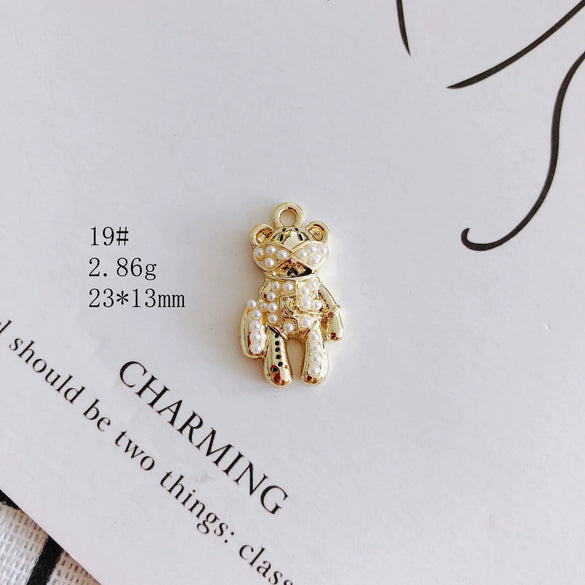 Wholesale Alloy Jewelry Accessories Electroplated With Small Bear Robot Shapes For Earrings And Necklace