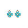 Wholesale Alloy Jewelry Accessories Oil Dripping Dot Diamond Four Leaf Clover Pendant Earrings