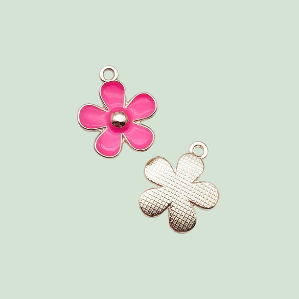 Wholesale Alloy Jewelry Accessories Rose Drop Oil Totem Pendant Key Chain Mobile Phone Chain Diy Handmade
