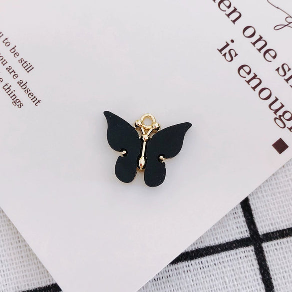 Wholesale Alloy Jewelry Accessories Simple Colorful Resin Butterfly Earrings Necklace With Environmental Protection Treatment