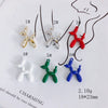 Wholesale Alloy Jewelry Accessories Spray Painted Abstract Puppy Earrings Pendant