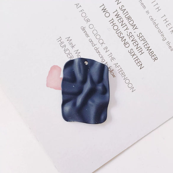 Wholesale Alloy Jewelry Accessories With Baking Paint Wave Surface And Irregular Rectangular Pendant