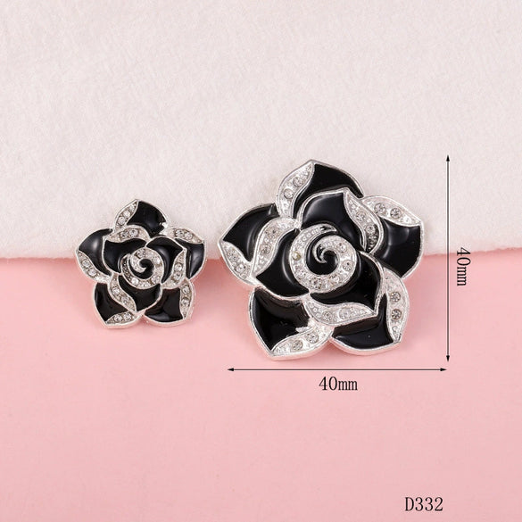 Wholesale Alloy Jewelry Accessories With Flower Pattern And Electroplating Treatment For Mobile Phone Shell Stick Drill Five Petal Flower And Snowflake Design