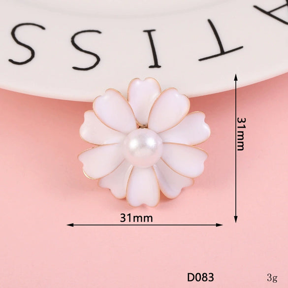 Wholesale Alloy Jewelry Accessories With Flower Pattern And Electroplating Treatment For Mobile Phone Shell Stick Drill Five Petal Flower And Snowflake Design