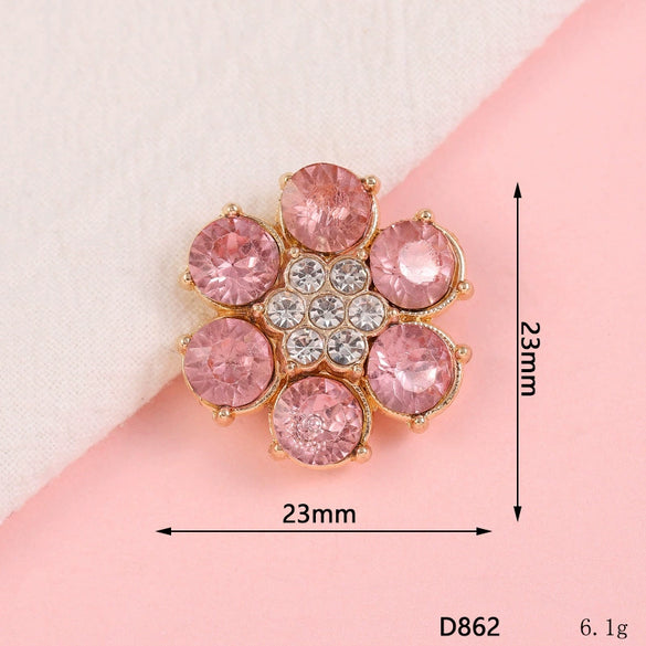Wholesale Alloy Jewelry Accessories With Flower Pattern And Electroplating Treatment For Mobile Phone Shell Stick Drill Five Petal Flower And Snowflake Design