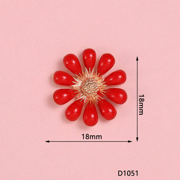 Wholesale Alloy Jewelry Accessories With Flower Pattern And Electroplating Treatment For Mobile Phone Shell Stick Drill Five Petal Flower And Snowflake Design