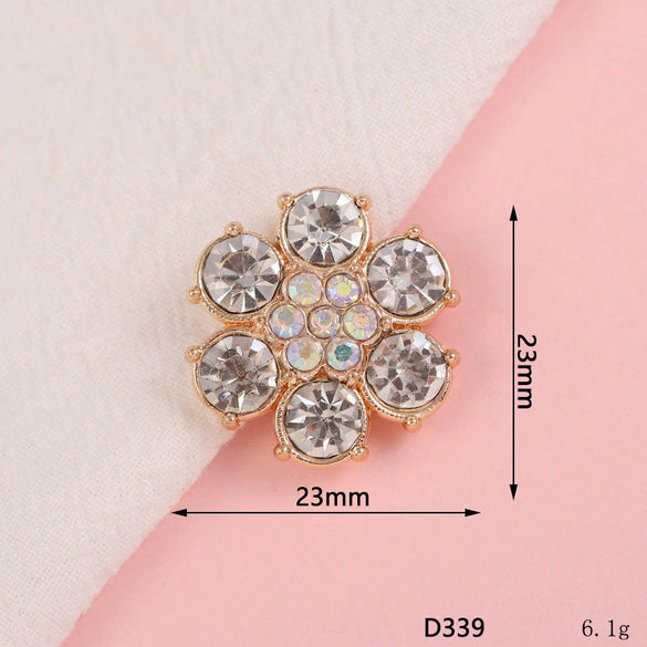 Wholesale Alloy Jewelry Accessories With Flower Pattern And Electroplating Treatment For Mobile Phone Shell Stick Drill Five Petal Flower And Snowflake Design