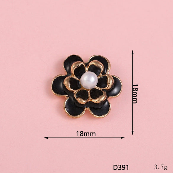 Wholesale Alloy Jewelry Accessories With Flower Pattern And Electroplating Treatment For Mobile Phone Shell Stick Drill Five Petal Flower And Snowflake Design