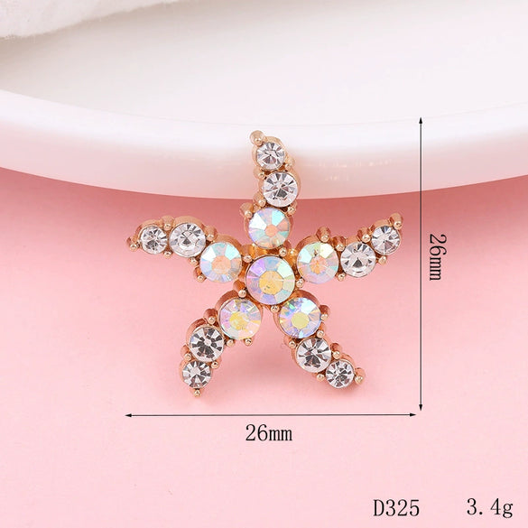 Wholesale Alloy Jewelry Accessories With Flower Pattern And Electroplating Treatment For Mobile Phone Shell Stick Drill Five Petal Flower And Snowflake Design
