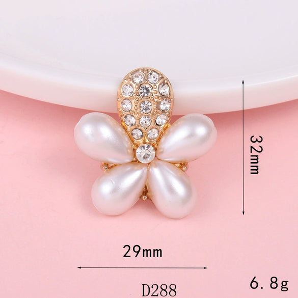 Wholesale Alloy Jewelry Accessories With Flower Pattern And Electroplating Treatment For Mobile Phone Shell Stick Drill Five Petal Flower And Snowflake Design