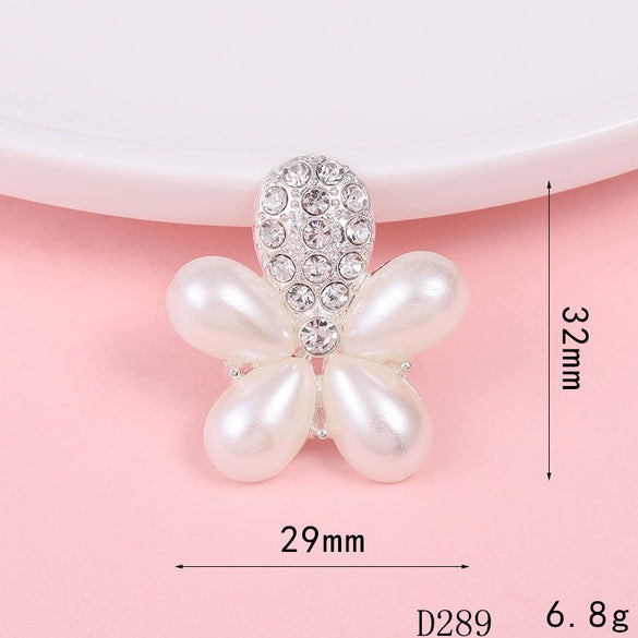 Wholesale Alloy Jewelry Accessories With Flower Pattern And Electroplating Treatment For Mobile Phone Shell Stick Drill Five Petal Flower And Snowflake Design