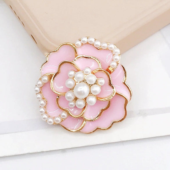 Wholesale Alloy Jewelry Accessories With Flower Pattern And Electroplating Treatment For Mobile Phone Shell Stick Drill Five Petal Flower And Snowflake Design
