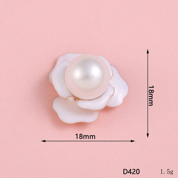 Wholesale Alloy Jewelry Accessories With Flower Pattern And Electroplating Treatment For Mobile Phone Shell Stick Drill Five Petal Flower And Snowflake Design