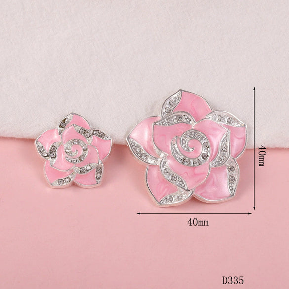 Wholesale Alloy Jewelry Accessories With Flower Pattern And Electroplating Treatment For Mobile Phone Shell Stick Drill Five Petal Flower And Snowflake Design