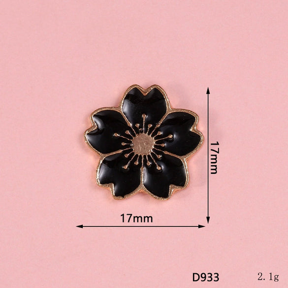 Wholesale Alloy Jewelry Accessories With Flower Pattern And Electroplating Treatment For Mobile Phone Shell Stick Drill Five Petal Flower And Snowflake Design