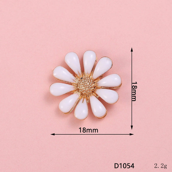 Wholesale Alloy Jewelry Accessories With Flower Pattern And Electroplating Treatment For Mobile Phone Shell Stick Drill Five Petal Flower And Snowflake Design