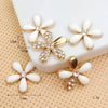 Wholesale Alloy Jewelry Accessories With Flower Pattern And Electroplating Treatment For Mobile Phone Shell Stick Drill Five Petal Flower And Snowflake Design