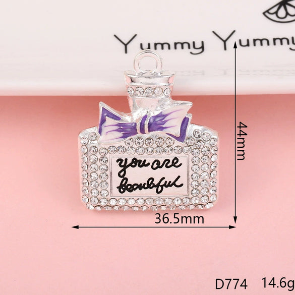 Wholesale Alloy Jewelry Accessories With Perfume Bottle Pattern And Electroplating Design