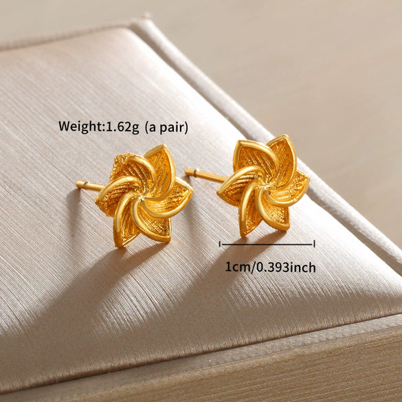 Wholesale Alloy Jewelry Fairy Style Plant Flower Earrings Electroplated