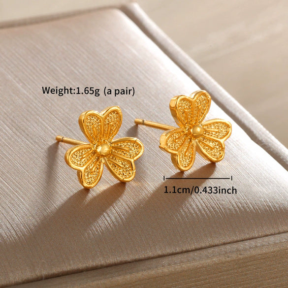 Wholesale Alloy Jewelry Fairy Style Plant Flower Earrings Electroplated