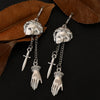Wholesale Alloy Jewelry Gothic Punk Style Cartoon Characters Dagger Pendant Earrings For Women With Electroplating