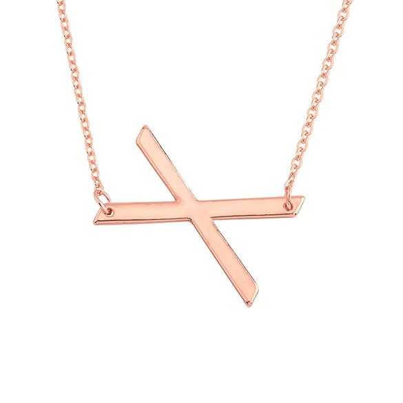 Wholesale Alloy Jewelry Letter Pattern Cross Chain Necklace With Electroplating