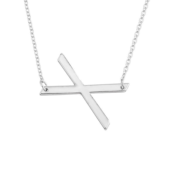 Wholesale Alloy Jewelry Letter Pattern Cross Chain Necklace With Electroplating