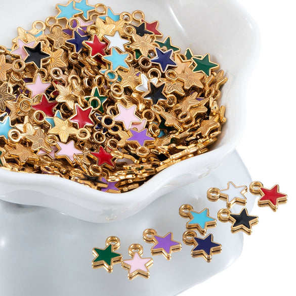 Wholesale Alloy Jewelry Pendant With Oil Dripping Process And Star Moon Shape For Necklace And Bracelet