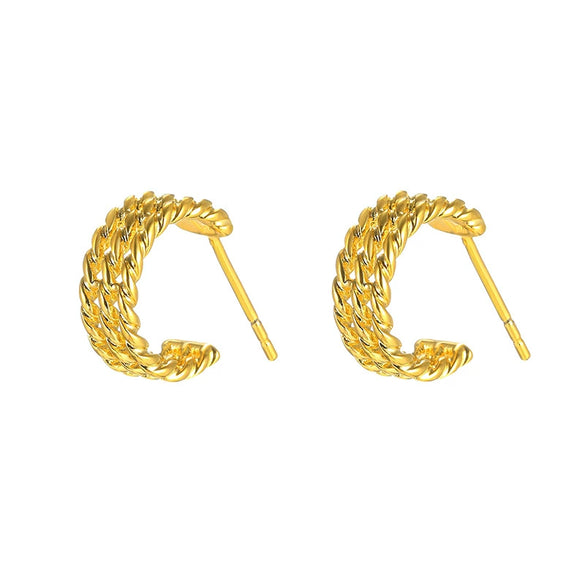 Wholesale Alloy Jewelry Simple Geometric Twist Earrings For Women With Electroplating