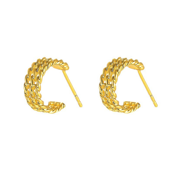 Wholesale Alloy Jewelry Simple Geometric Twist Earrings For Women With Electroplating