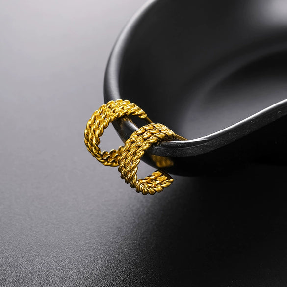 Wholesale Alloy Jewelry Simple Geometric Twist Earrings For Women With Electroplating